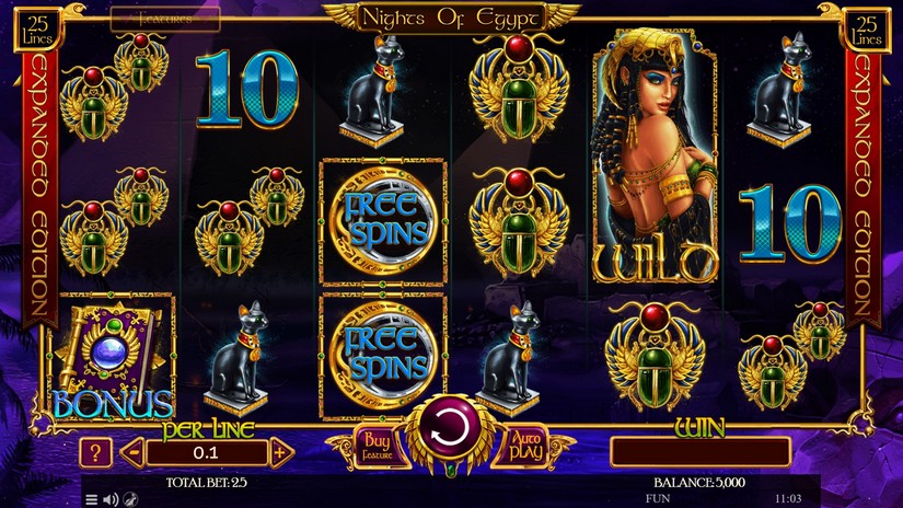 Nights of Egypt Expanded Edition slot screen 1