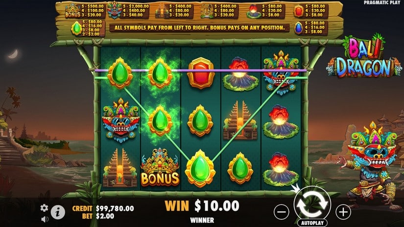 Bali Dragon slot screen 4