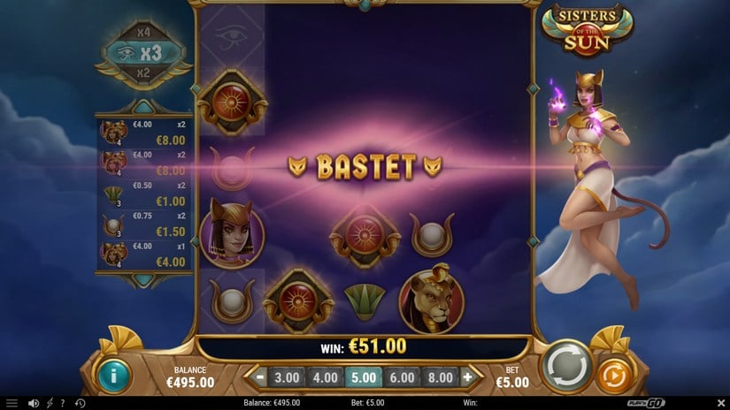 Sisters of the Sun slot screen 6