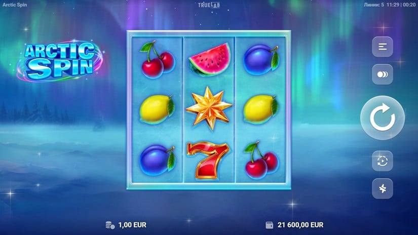Arctic Spin slot screen 1