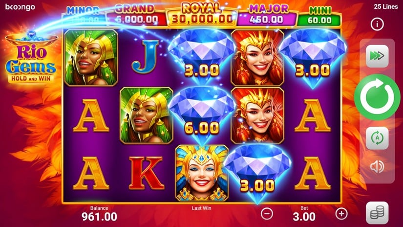 Rio Gems slot screen 3