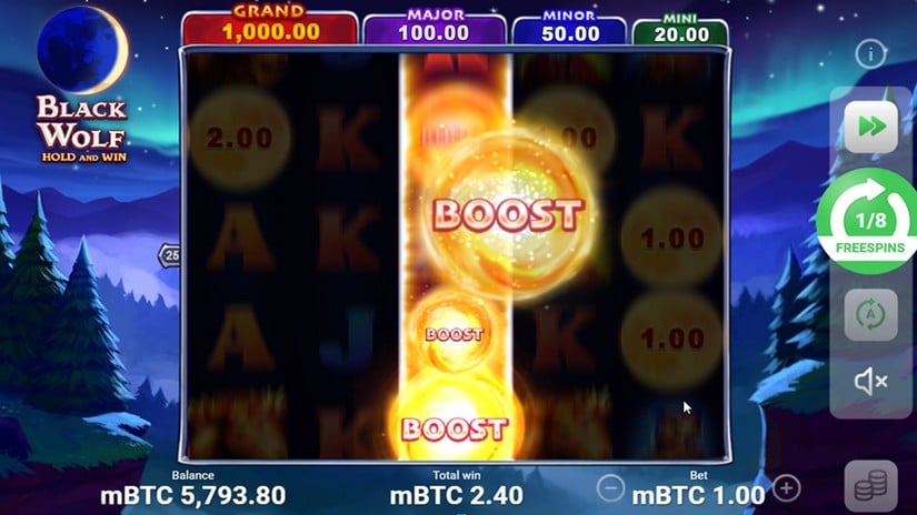 Black Wolf Hold and Win slot screen 1