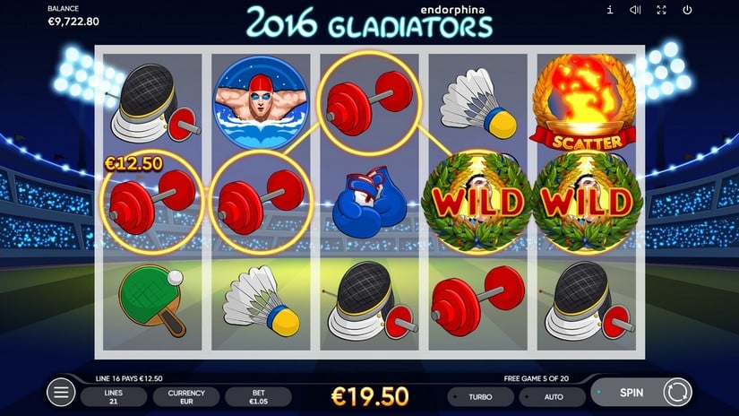 2016 Gladiators slot screen 5
