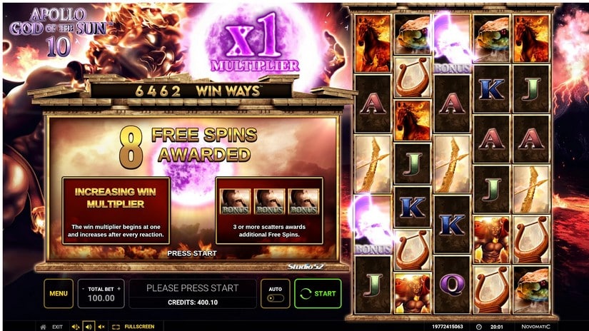 Apollo God of the Sun 10 slot screen 4