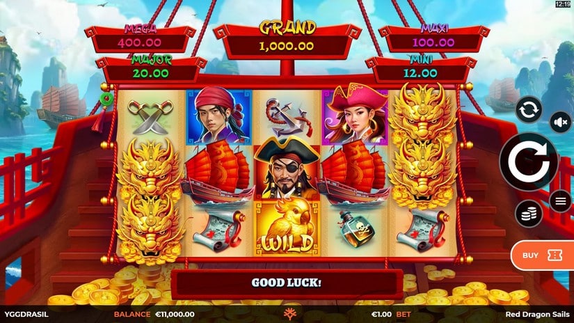 Red Dragon Sails slot screen 1
