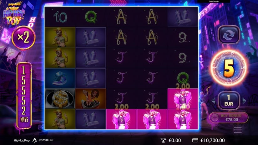 HipHopPop slot screen 3