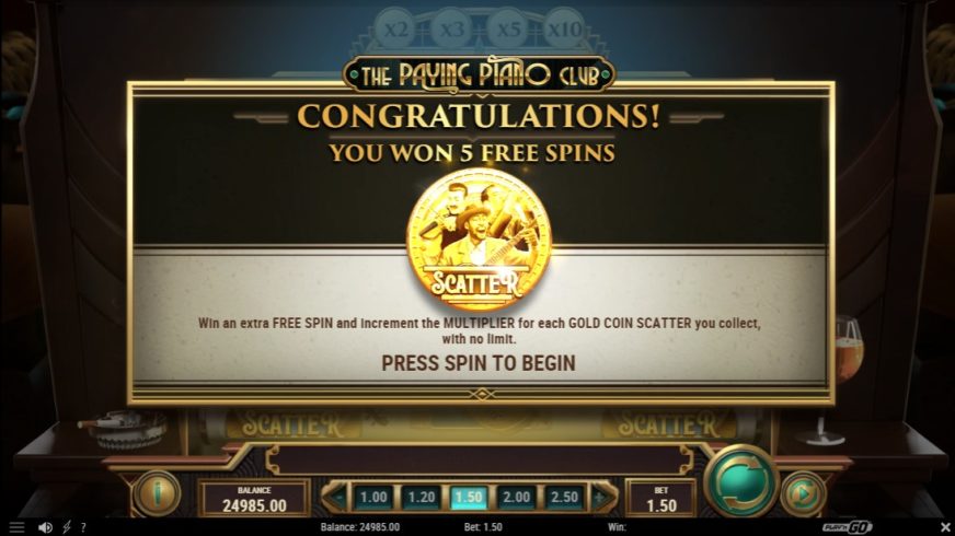 The Paying Piano Club slot screen 3