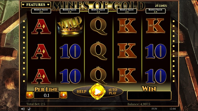 Mines of Gold slot screen 1