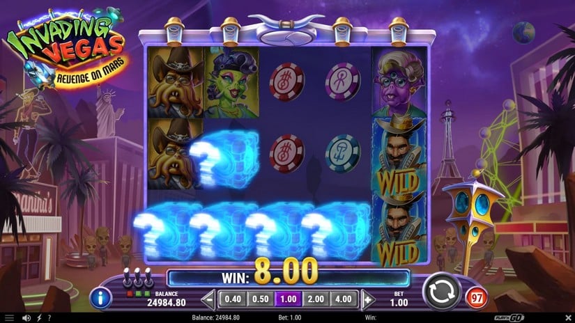 Invading Vegas Revenge on Mars slot screen 5