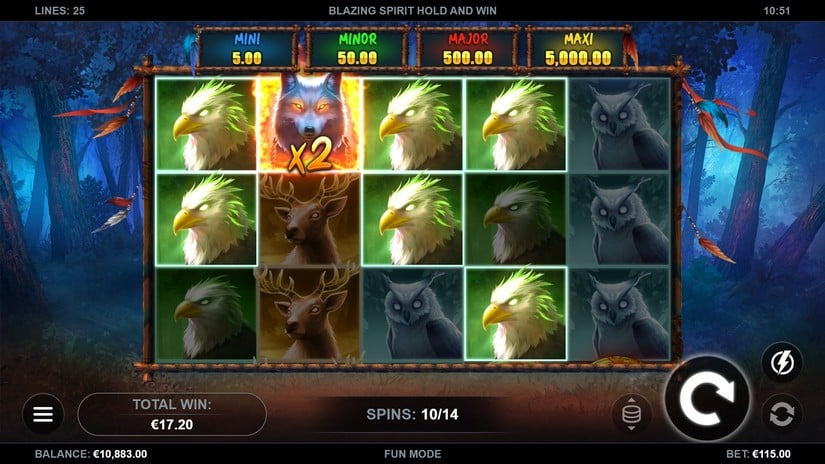 Blazing Spirit Hold and Win slot screen 5