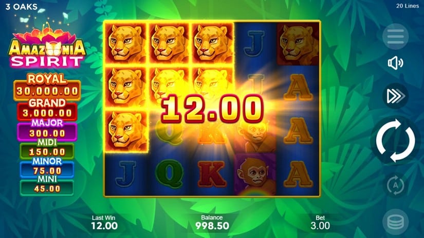 Amazonia Spirit slot screen 2