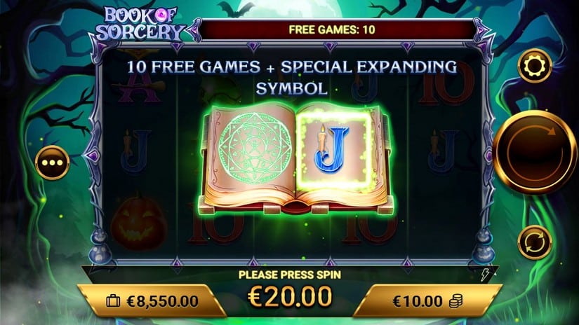 Book of Sorcery slot screen 3