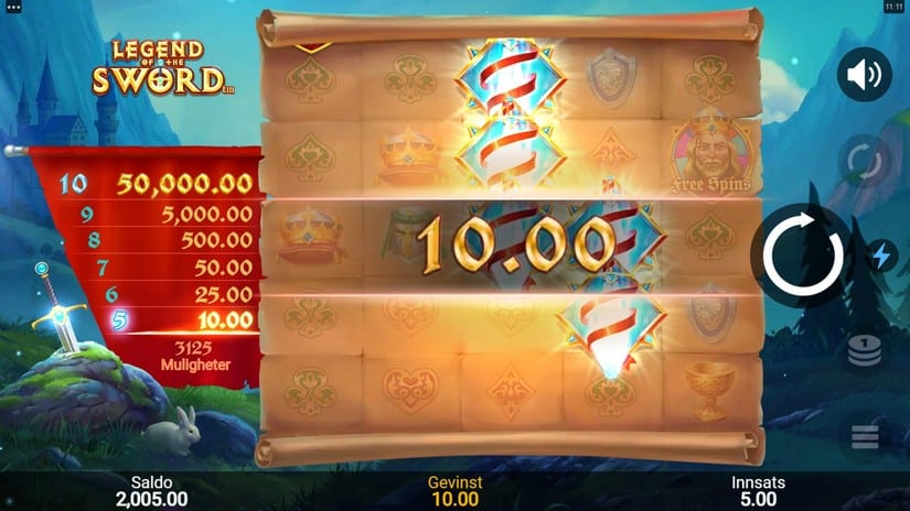 Legend Of The Sword slot screen 2