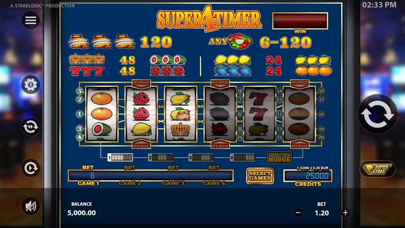 Super4Timer slot screen 1
