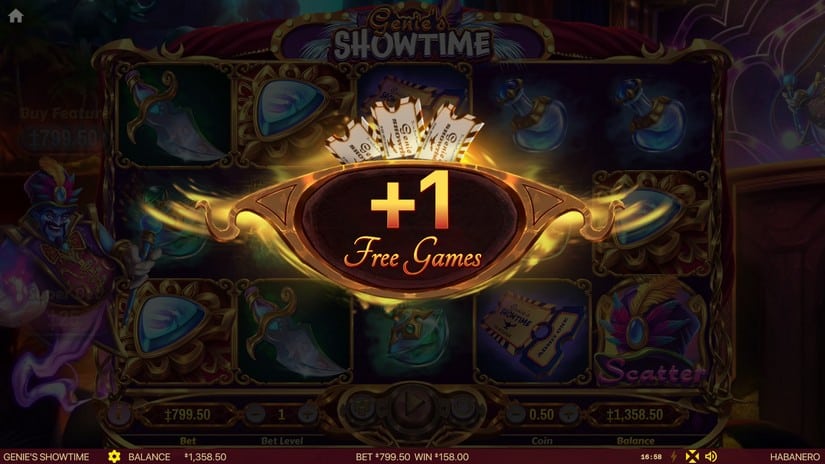Genie’s Showtime slot screen 6
