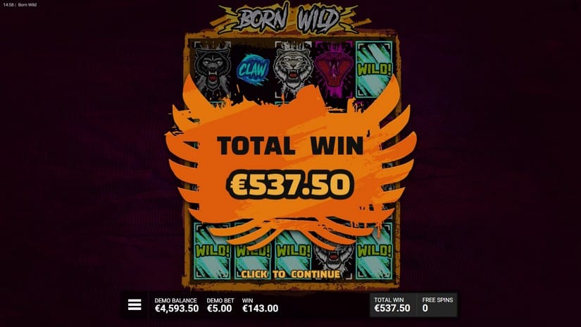 Born Wild slot screen 7