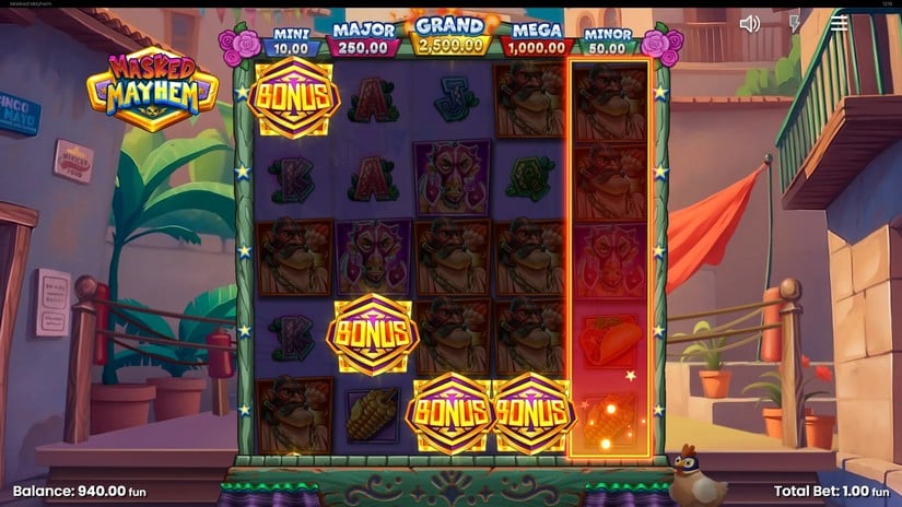 Masked Mayhem slot screen 2
