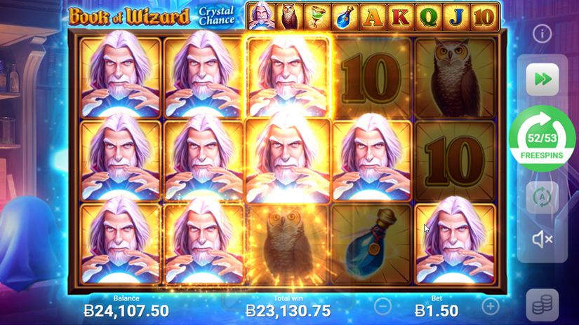 Book of Wizard: Crystal Chance slot screen 4