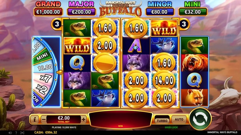 Immortal Ways Buffalo slot screen 2