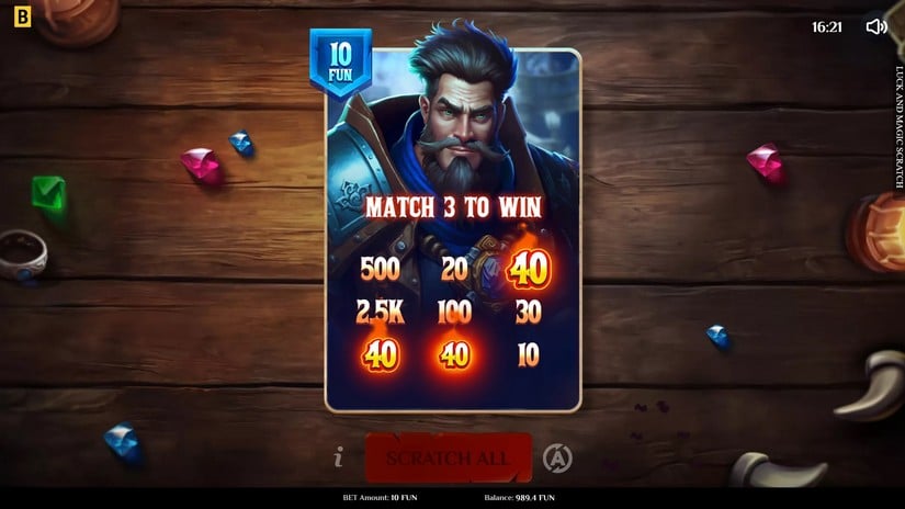 Luck & Magic Scratch slot screen 3