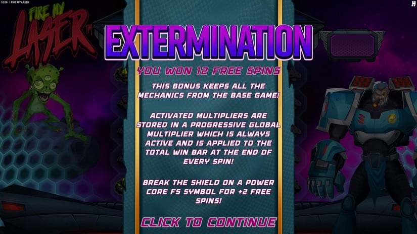 Fire My Laser slot screen 2