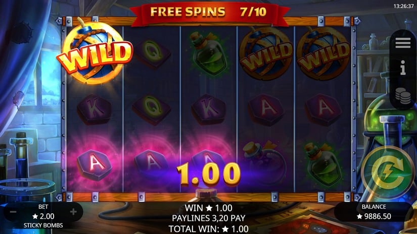 Sticky Bombs slot screen 4