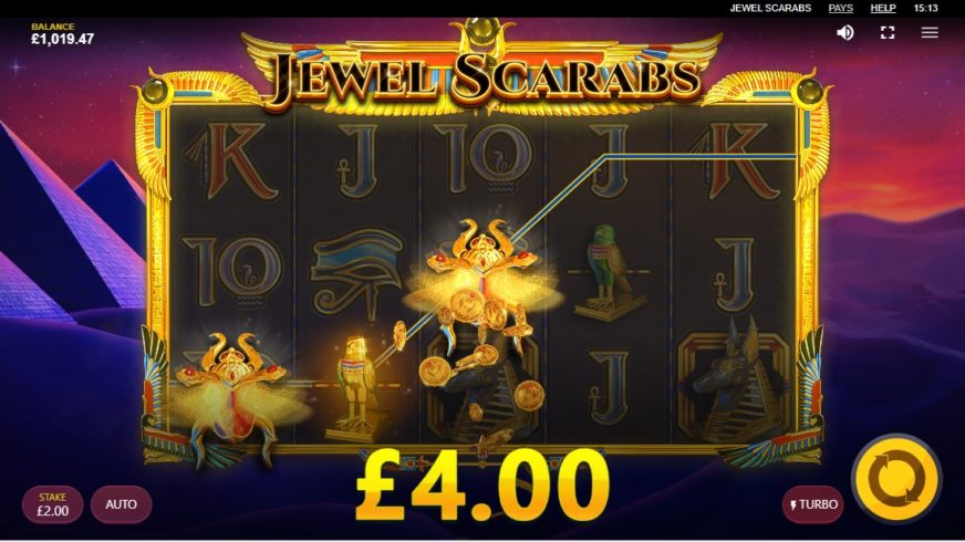 Jewel Scarabs slot screen 2