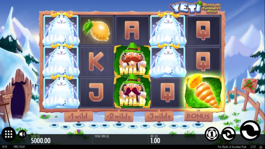 Yeti Battle of Greenhat Peak slot screen 1