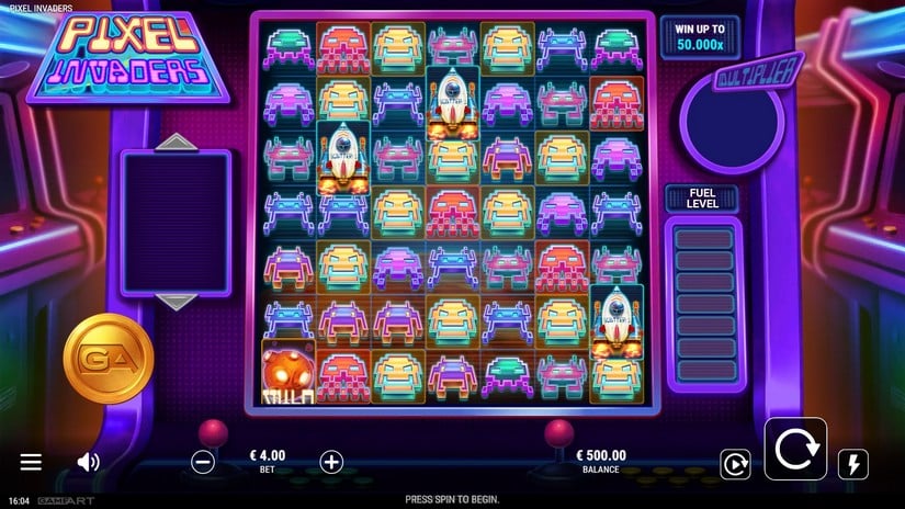 Pixel Invaders slot screen 1