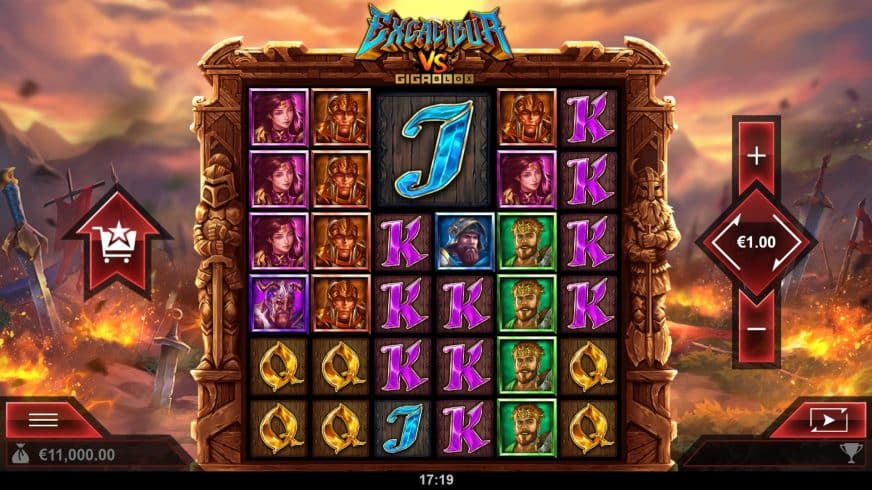 Excalibur VS Gigablox slot screen 1