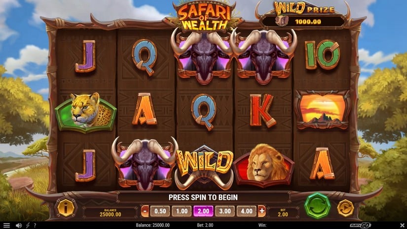 Safari of Wealth slot screen 1