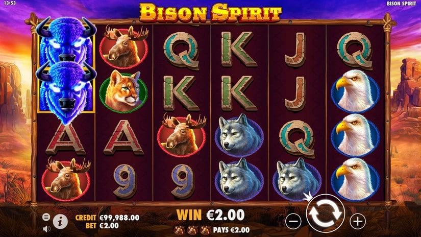Bison Spirit slot screen 2