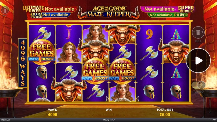 Age Of The Gods Maze Keeper slot screen 4