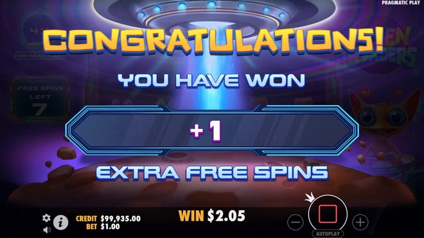 Alien Invaders slot screen 5