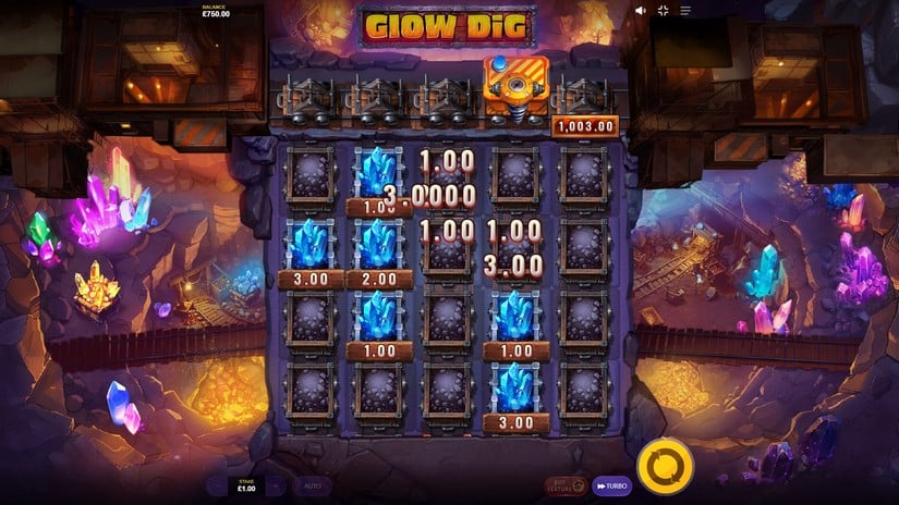 Glow Dig slot screen 4