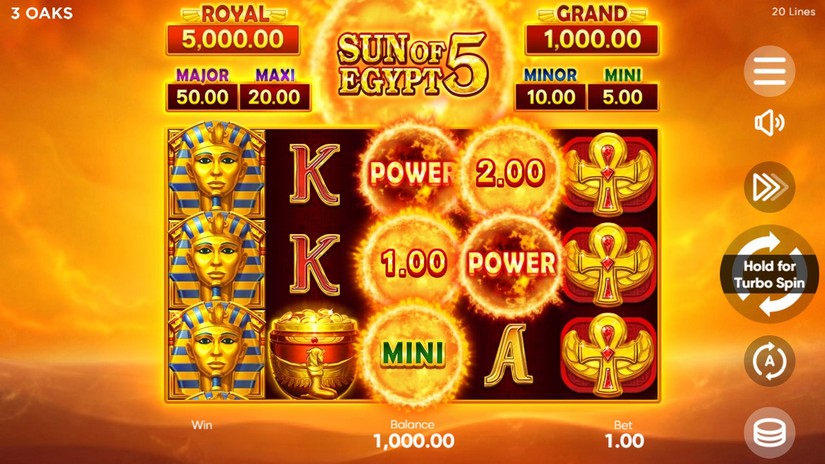 Sun of Egypt 5 slot screen 1