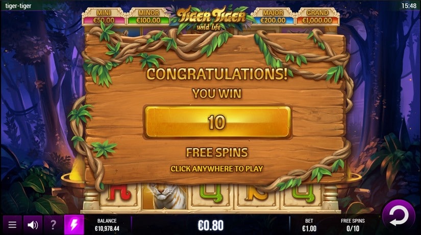 Tiger Tiger Wild Life slot screen 5