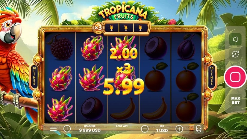 Tropicana Fruits slot screen 2
