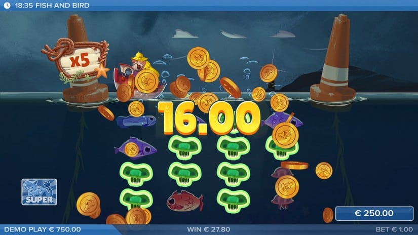 Fish and Bird slot screen 4