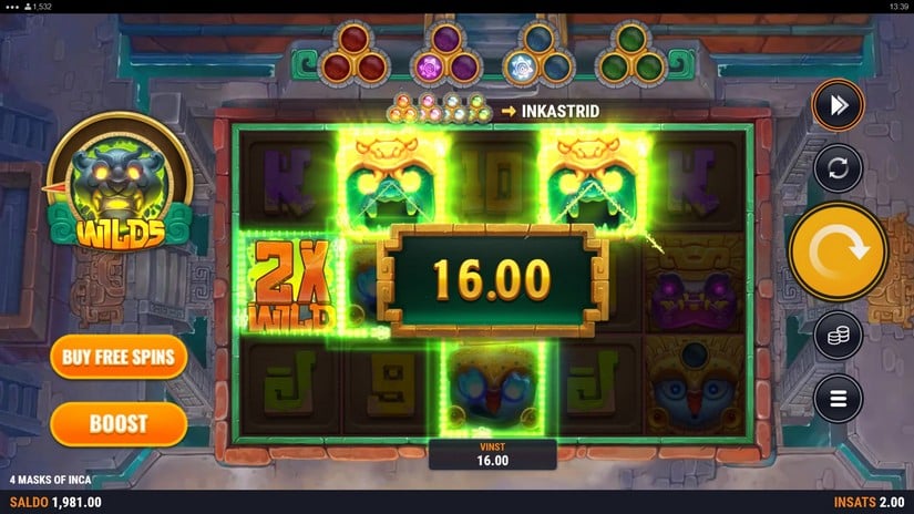 4 Masks of Inca slot screen 4
