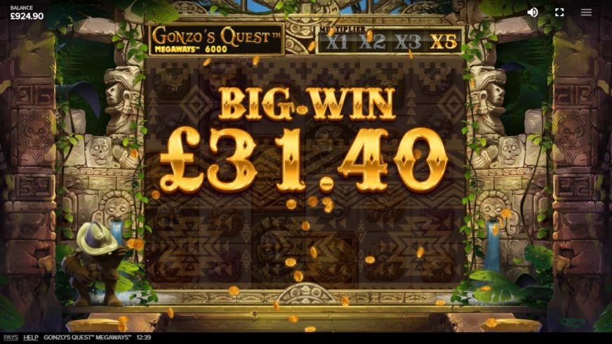 Gonzo’s Quest Megaways slot screen 2