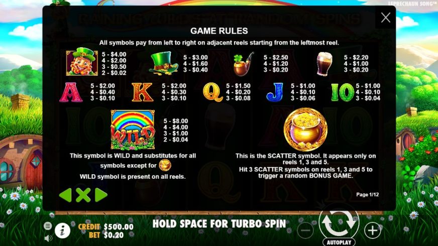 Leprechaun Song slot screen 2
