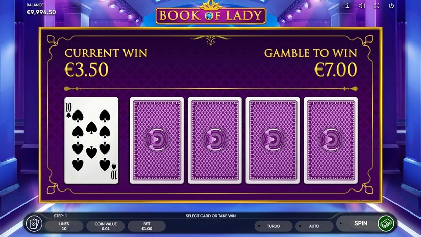 Book of Lady slot screen 3