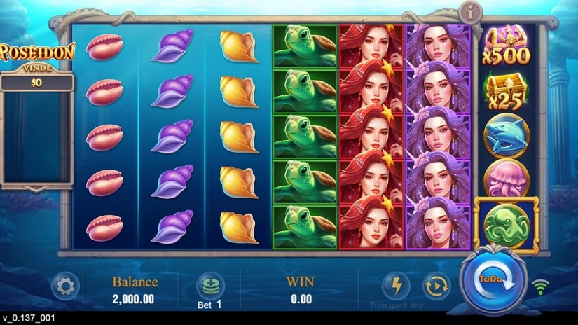 Poseidon slot screen 1