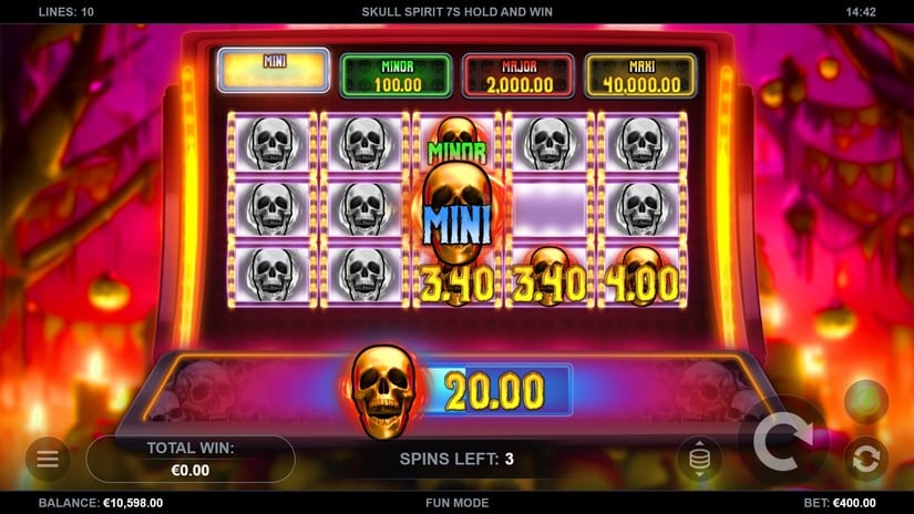 Skull Spirit 7s Hold and Win slot screen 3