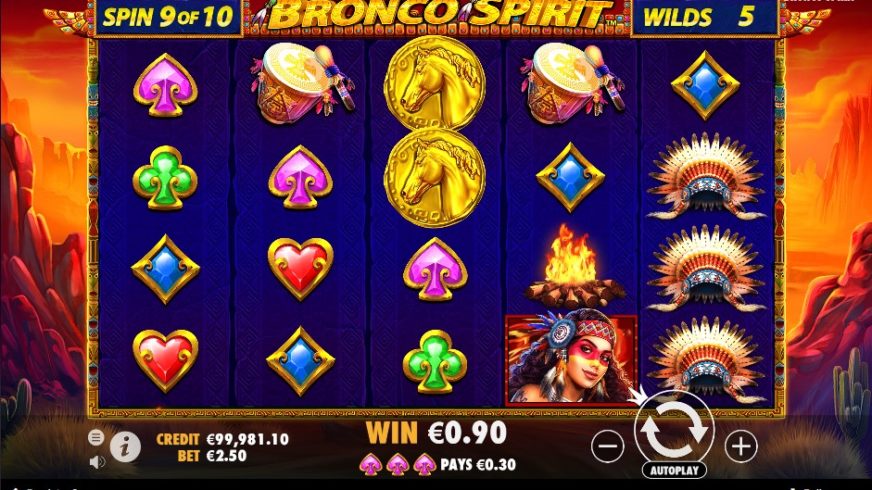 Bronco Spirit slot screen 2