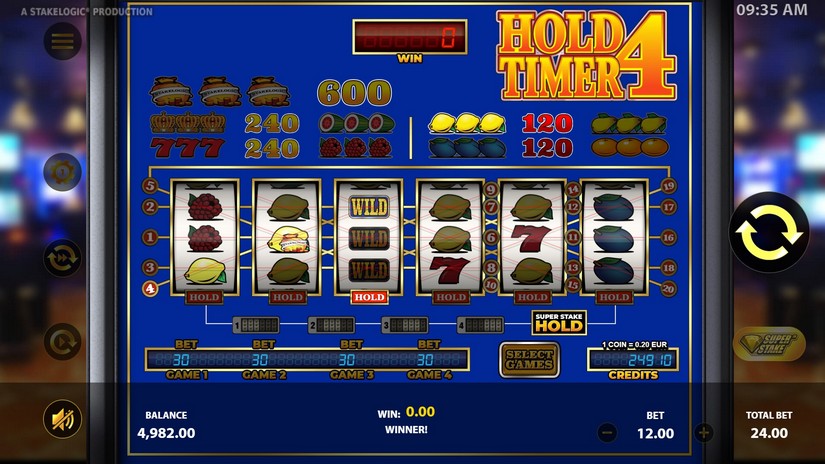 Hold4Timer slot screen 3
