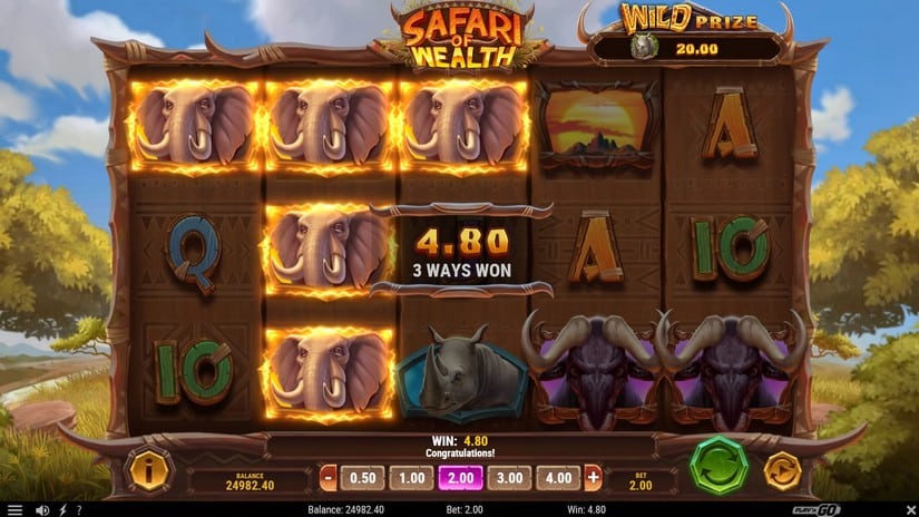 Safari of Wealth slot screen 2