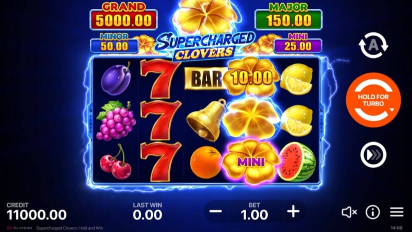 Supercharged Clovers: Hold and Win slot screen 1