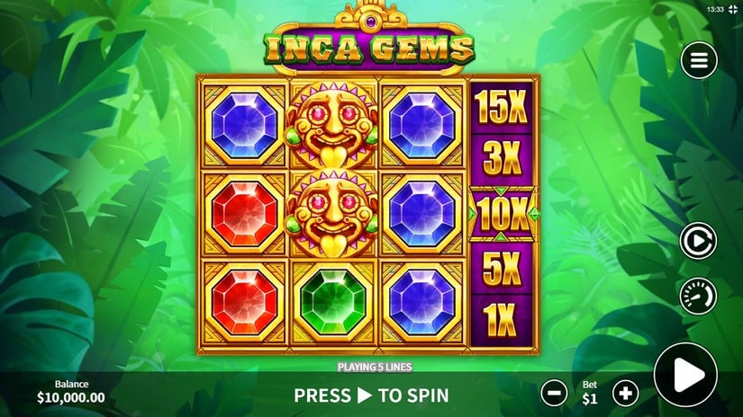 Inca Gems slot screen 1